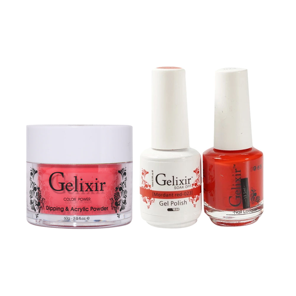 Gelixir 3 in 1 - 023 Mordant Red - Acrylic & Dip Powder, Gel & Lacquer