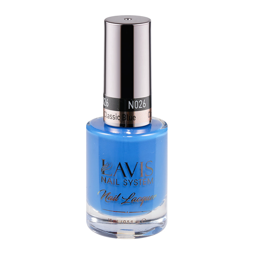  LAVIS 026 Classic Blue - Nail Lacquer 0.5 oz by LAVIS NAILS sold by DTK Nail Supply