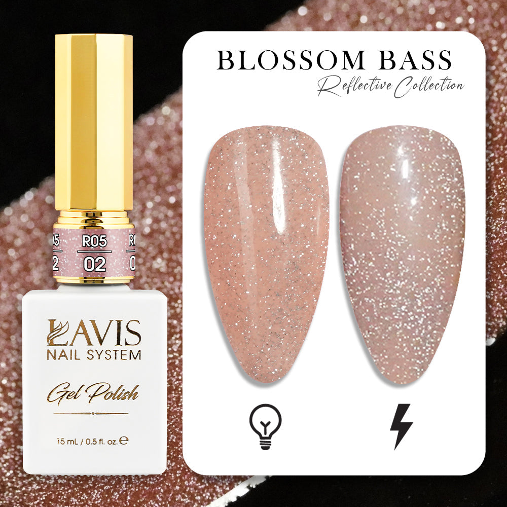 LAVIS Reflective R05 - 02 - Gel Polish 0.5 oz - Blossom Bass Reflective Collection