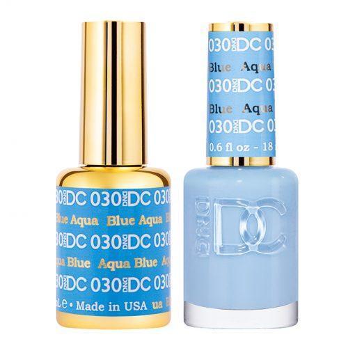 DND DC Gel Nail Polish Duo - 030 Blue, Mint Colors - Aqua Blue