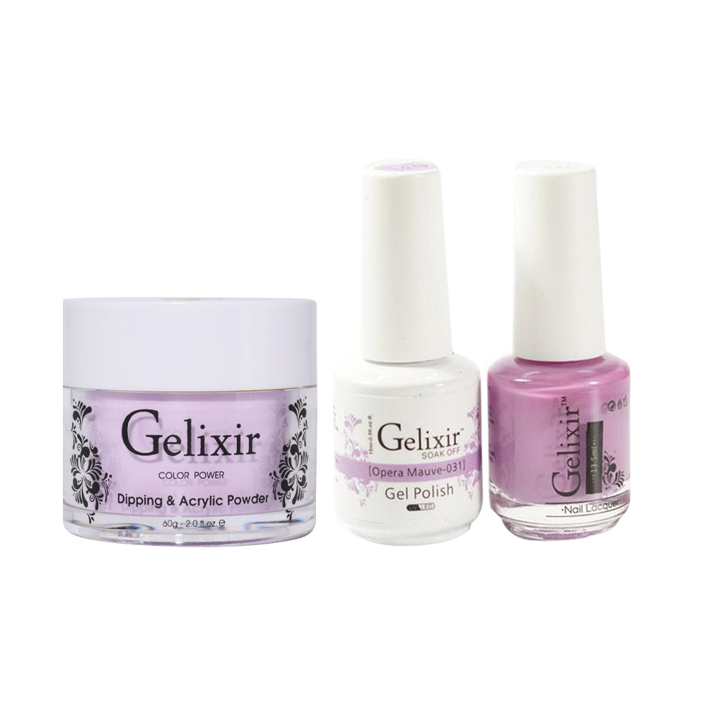 Gelixir 3 in 1 - 031 Opera Mauve - Acrylic & Dip Powder, Gel & Lacquer