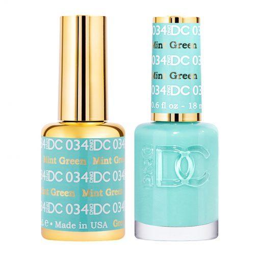 DND DC Gel Nail Polish Duo - 034 Green Colors - Mint Green