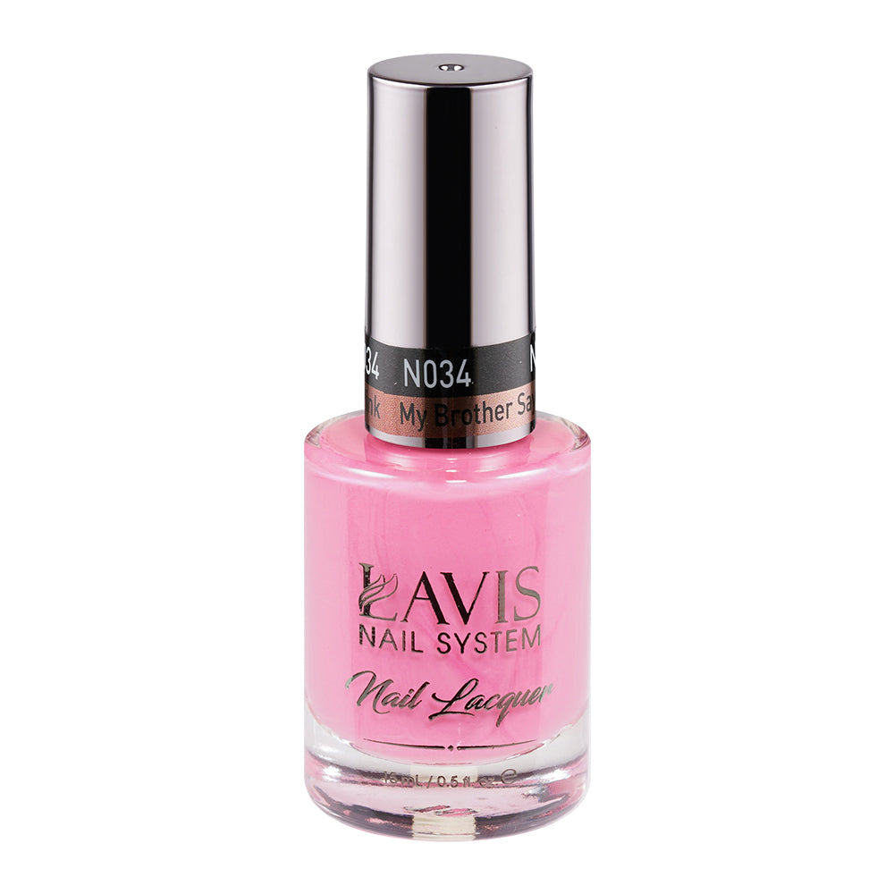  LAVIS 034 My Brother Says Pink - Nail Lacquer 0.5 oz by LAVIS NAILS sold by DTK Nail Supply