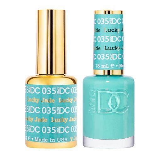 DND DC Gel Nail Polish Duo - 035 Green Colors - Lucky Jade