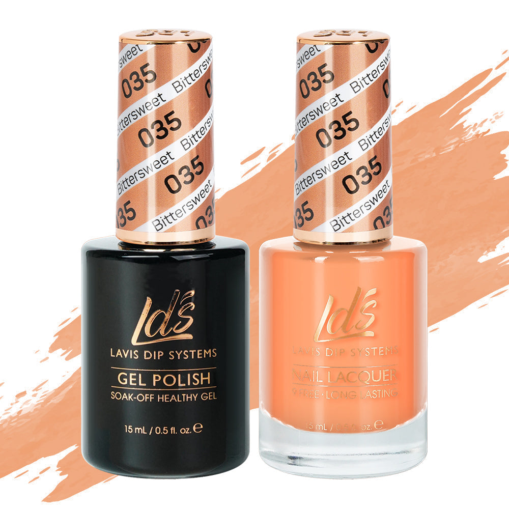 LDS 035 Bittersweet - LDS Healthy Gel Polish & Matching Nail Lacquer Duo Set - 0.5oz