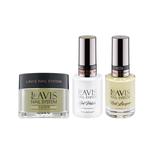 LAVIS 3 in 1 - 036 Bamboo Winds - Acrylic & Dip Powder (1oz), Gel & Lacquer