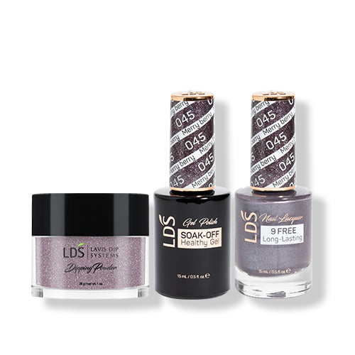 LDS 3 in 1 - 045 Merry Berry - Dip (1oz), Gel & Lacquer Matching