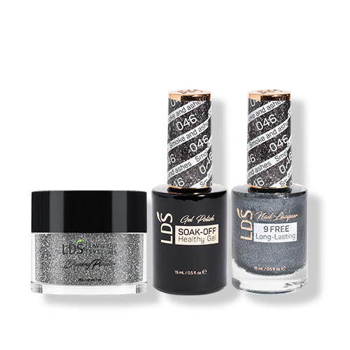 LDS 3 in 1 - 046 Smoke And Ashes - Dip (1oz), Gel & Lacquer Matching