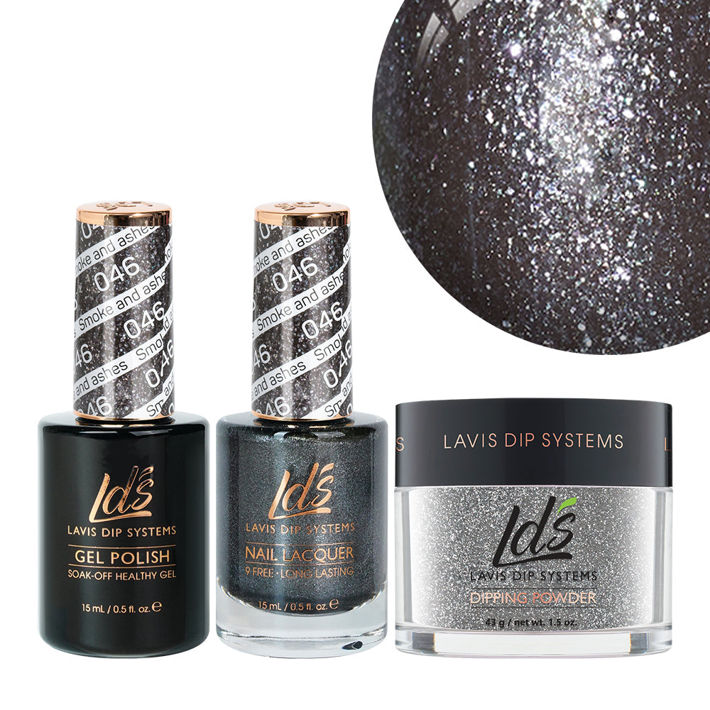 LDS 3 in 1 - 046 Smoke And Ashes - Dip (1.5oz), Gel & Lacquer Matching