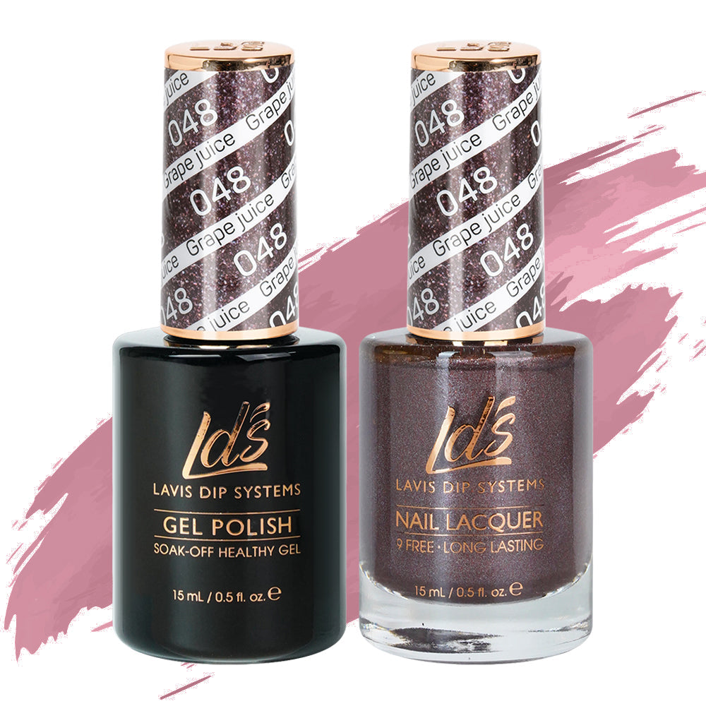 LDS 048 Grape Juice - LDS Healthy Gel Polish & Matching Nail Lacquer Duo Set - 0.5oz