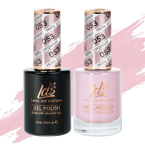 LDS 053 Hello, Gorgeous - LDS Healthy Gel Polish & Matching Nail Lacquer Duo Set - 0.5oz