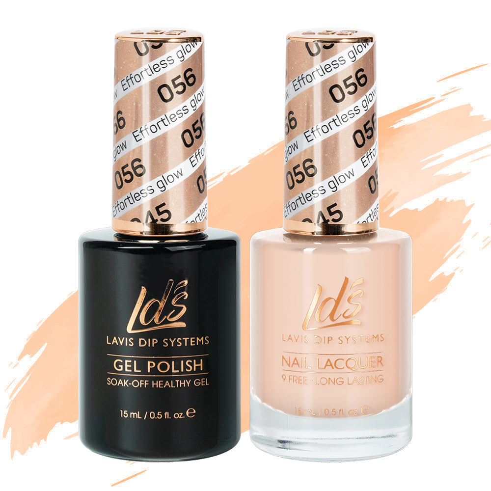 LDS 056 Effortless Glow - LDS Healthy Gel Polish & Matching Nail Lacquer Duo Set - 0.5oz
