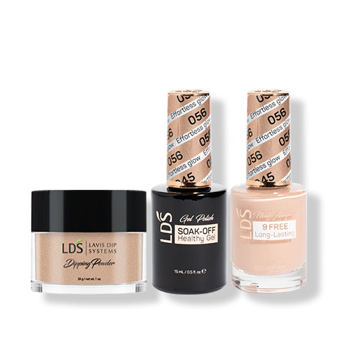 LDS 3 in 1 - 056 Effortless Glow - Dip (1oz), Gel & Lacquer Matching