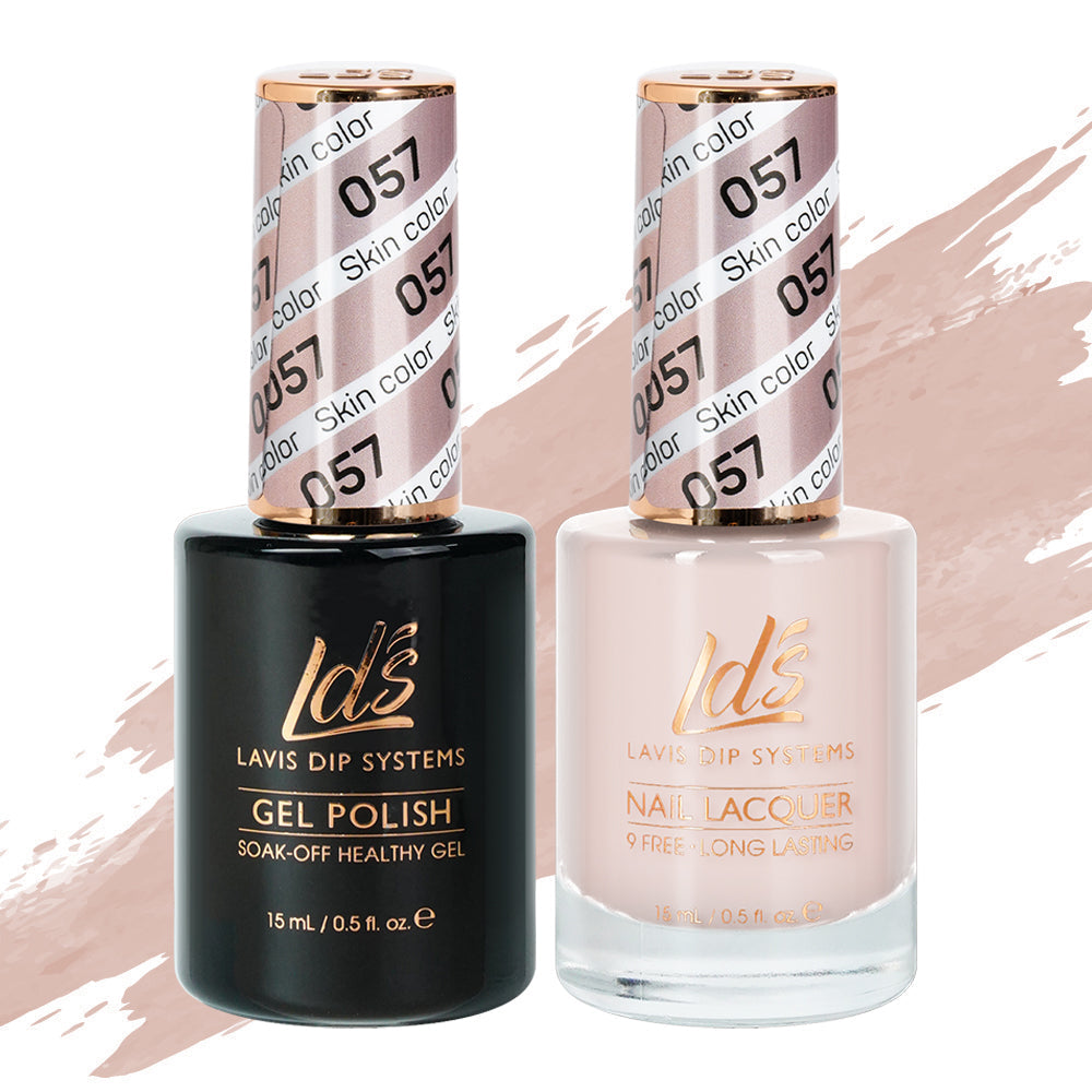 LDS 057 Skin Color - LDS Healthy Gel Polish & Matching Nail Lacquer Duo Set - 0.5oz