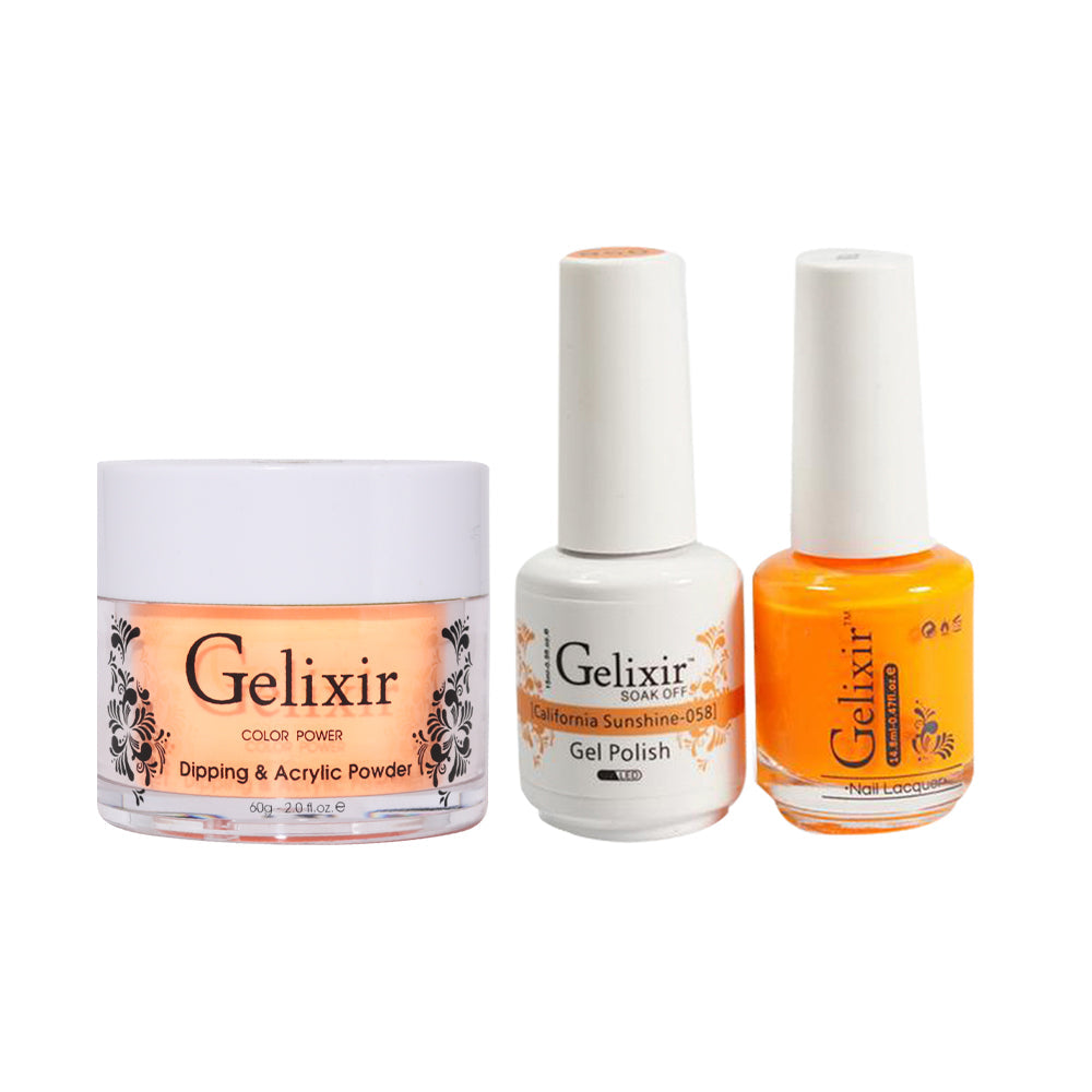 Gelixir 3 in 1 - 058 California Sunshine - Acrylic & Dip Powder, Gel & Lacquer