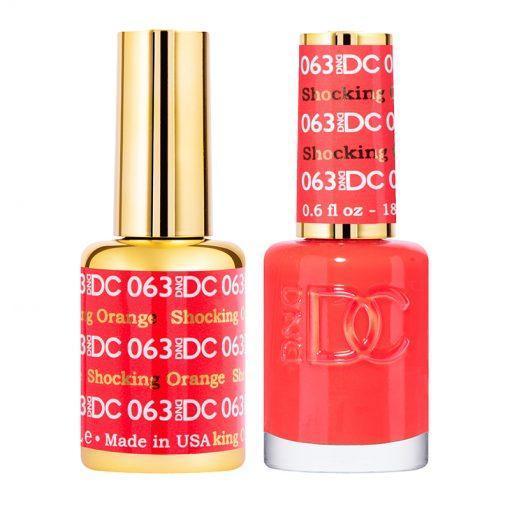 DND DC Gel Nail Polish Duo - 063 Orange Colors - Shocking Orange