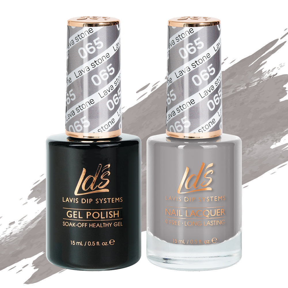 LDS 065 Lava Stone - LDS Healthy Gel Polish & Matching Nail Lacquer Duo Set - 0.5oz