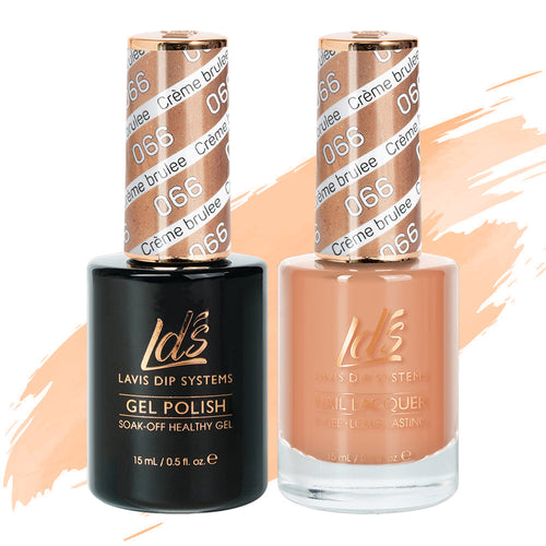 LDS 066 Crème Brulee - LDS Healthy Gel Polish & Matching Nail Lacquer Duo Set - 0.5oz