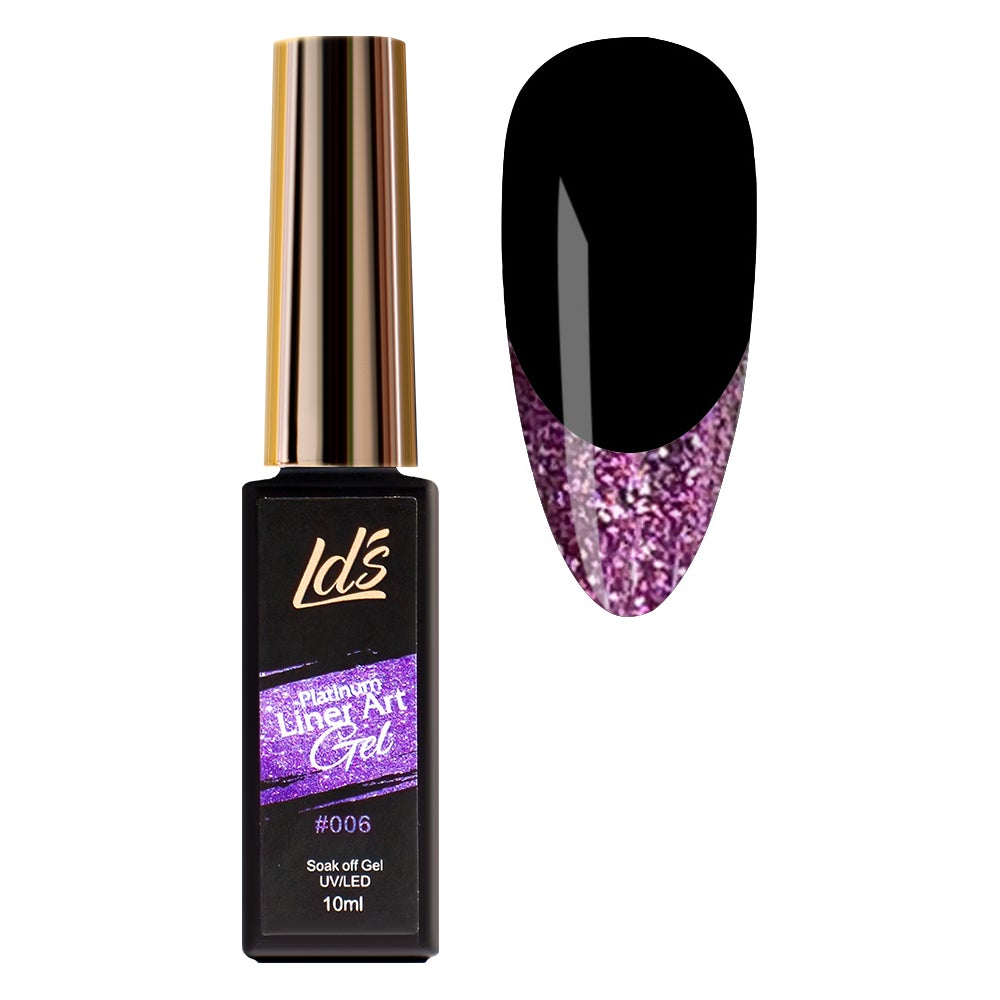 LDS - 06 Purple  - Platinum Line Art Gel Nails Polish Nail Art