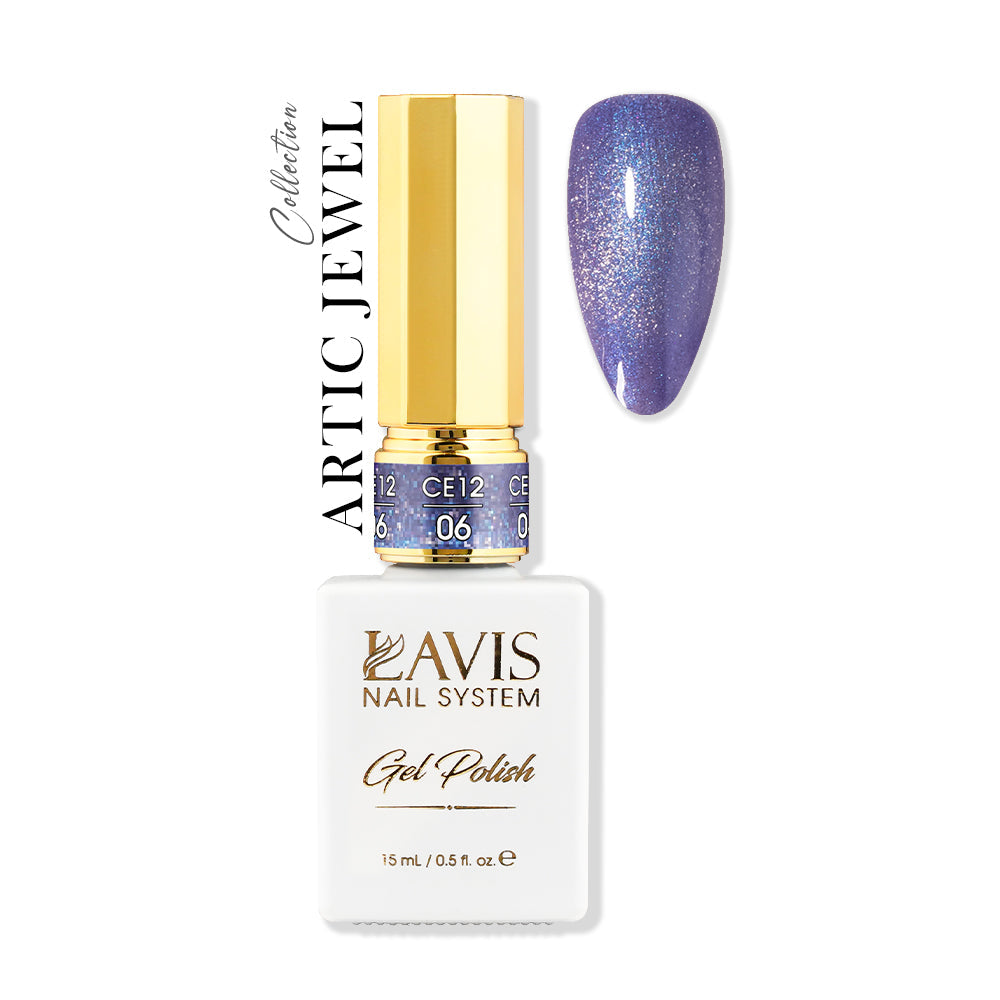 LAVIS Cat Eyes CE12 - 06 - Gel Polish 0.5 oz - Artic Jewel Collection