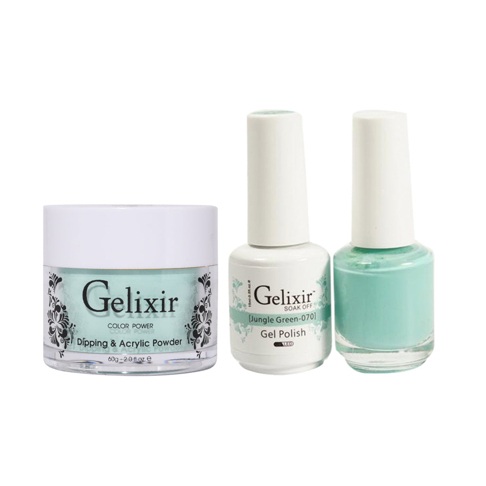 Gelixir 3 in 1 - 070 Jungle Green - Acrylic & Dip Powder, Gel & Lacquer