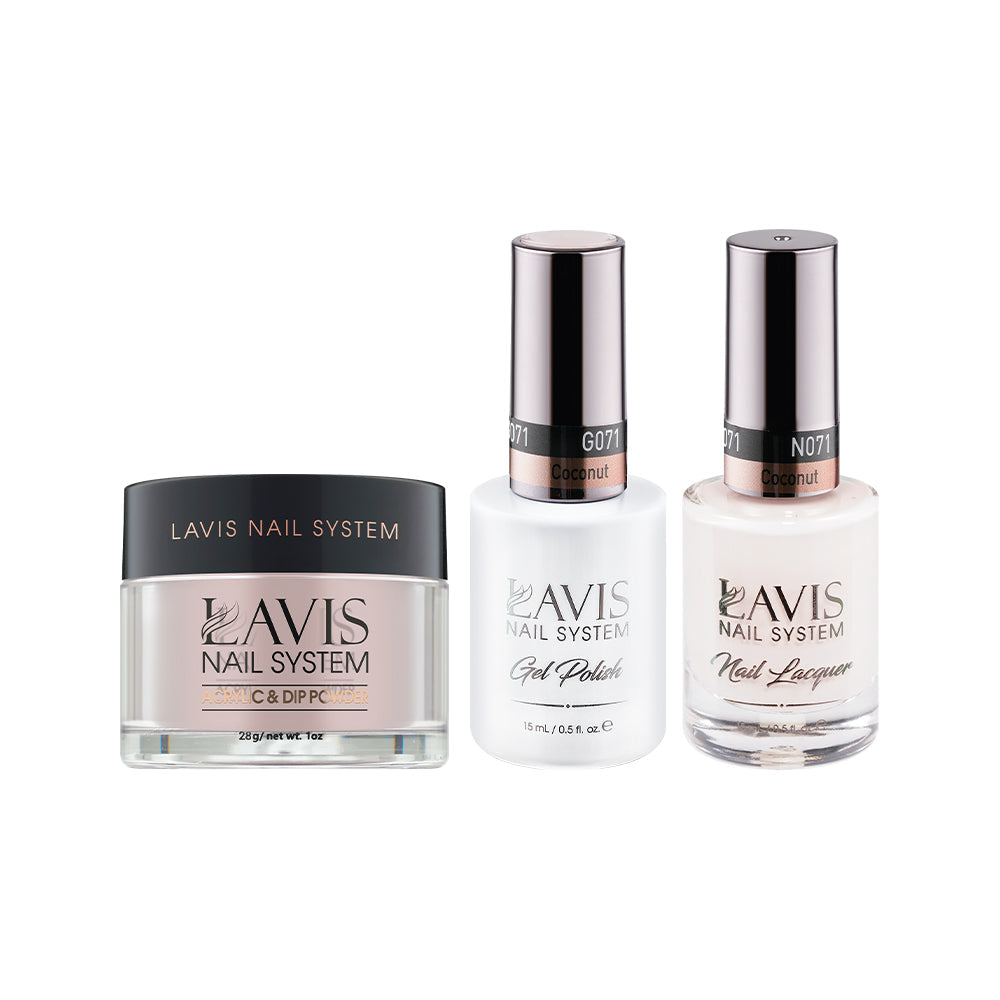 LAVIS 3 in 1 - 071 Coconut - Acrylic & Dip Powder (1oz), Gel & Lacquer