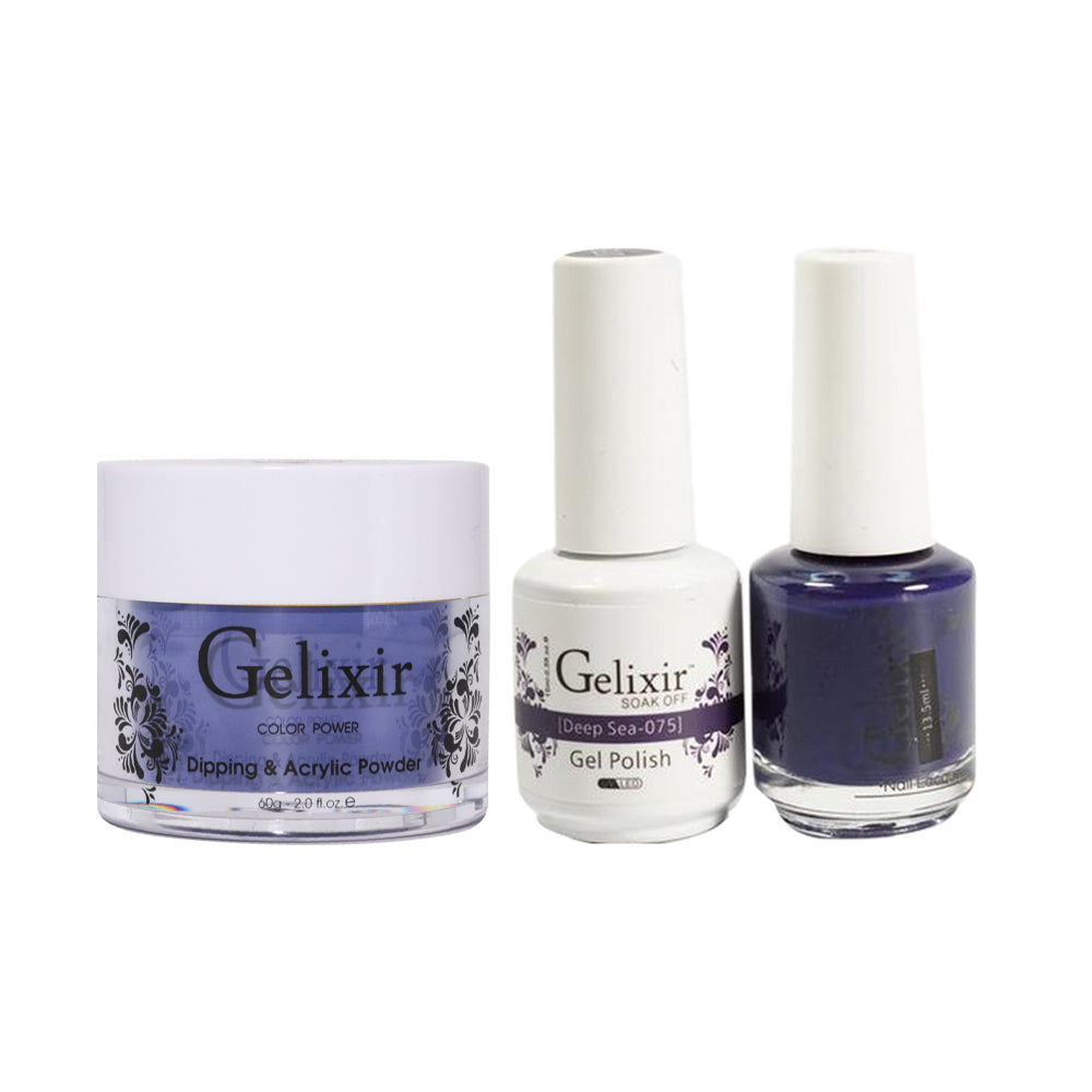 Gelixir 3 in 1 - 075 Deep Sea - Acrylic & Dip Powder, Gel & Lacquer