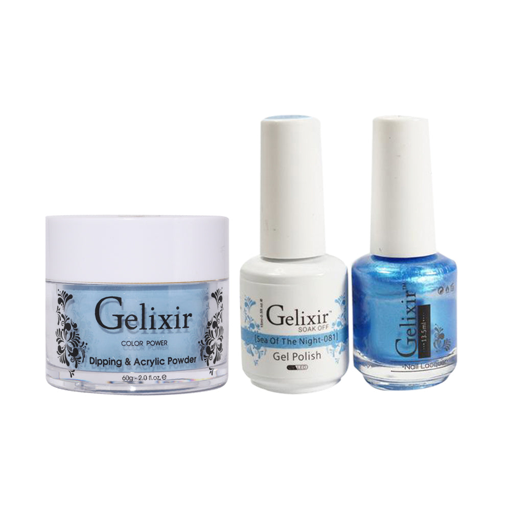 Gelixir 3 in 1 - 081 Sea Of Night - Acrylic & Dip Powder, Gel & Lacquer