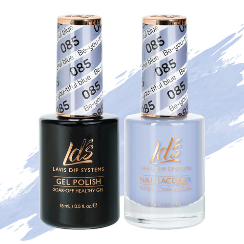 LDS 085 Be-You-Tiful Blue - LDS Healthy Gel Polish & Matching Nail Lacquer Duo Set - 0.5oz