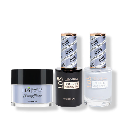 LDS 3 in 1 - 085 Be-You-Tiful Blue - Dip (1oz), Gel & Lacquer Matching