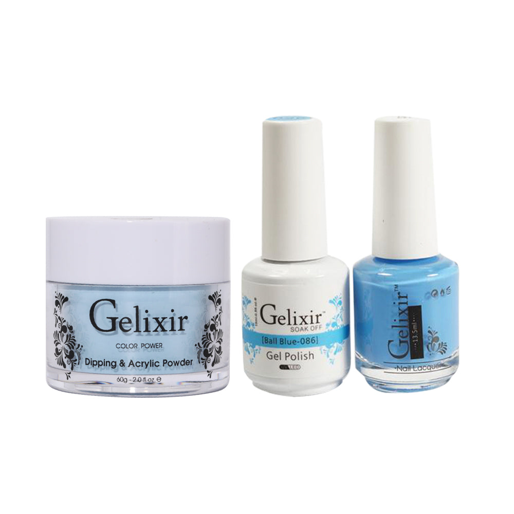 Gelixir 3 in 1 - 086 Ball Blue - Acrylic & Dip Powder, Gel & Lacquer