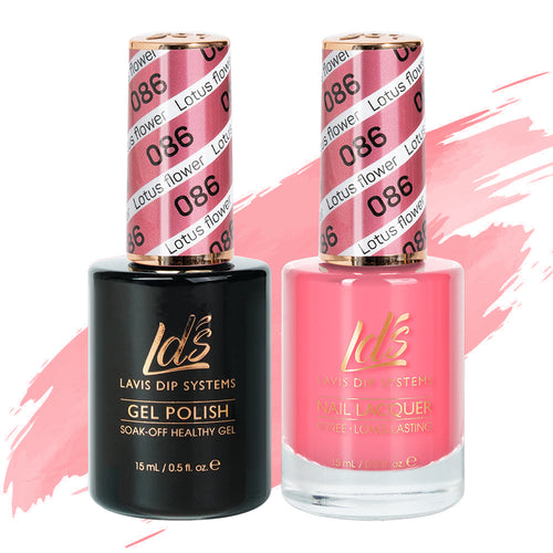 LDS 086 Lotus Flower - LDS Healthy Gel Polish & Matching Nail Lacquer Duo Set - 0.5oz