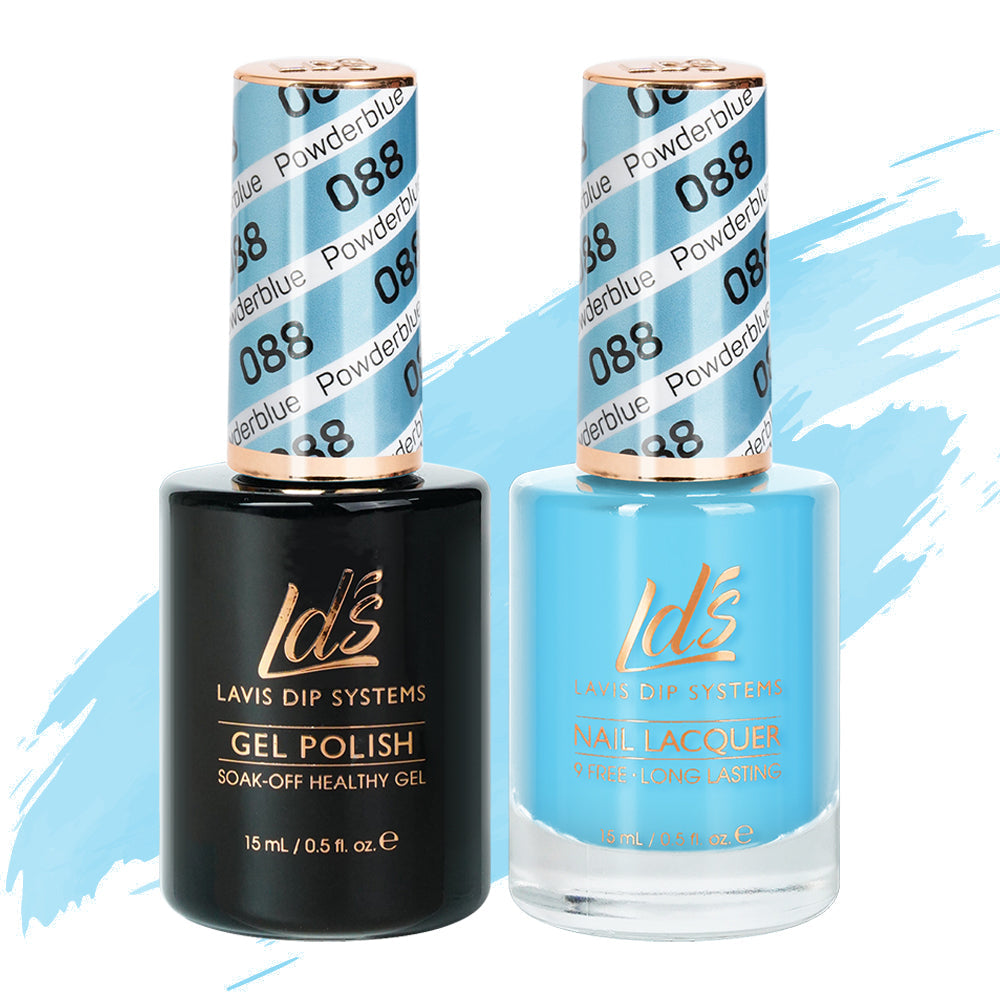 LDS 088 Powderblue - LDS Healthy Gel Polish & Matching Nail Lacquer Duo Set - 0.5oz