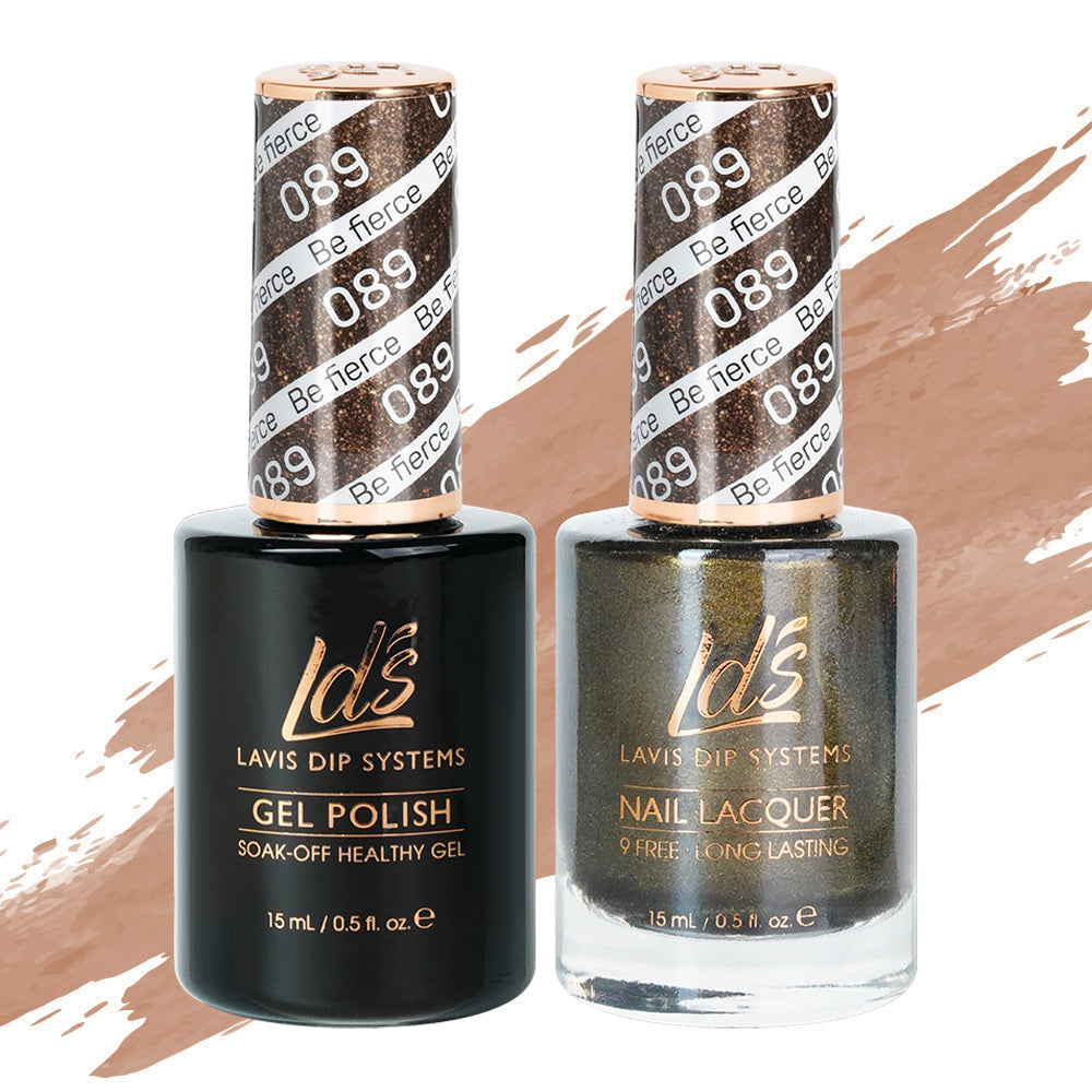 LDS 089 Be Fierce - LDS Healthy Gel Polish & Matching Nail Lacquer Duo Set - 0.5oz