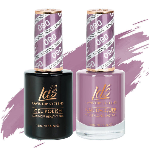 LDS 090 Loyally, Lilac - LDS Healthy Gel Polish & Matching Nail Lacquer Duo Set - 0.5oz