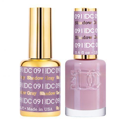 DND DC Gel Nail Polish Duo - 091 Gray, Purple Colors - Shadow Gray