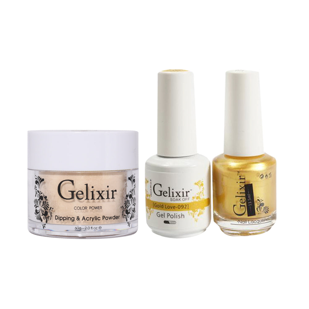 Gelixir 3 in 1 - 092 Gold Love - Acrylic & Dip Powder, Gel & Lacquer