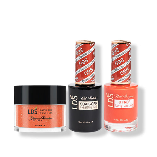LDS 3 in 1 - 098 Deliciously Orange - Dip (1oz), Gel & Lacquer Matching