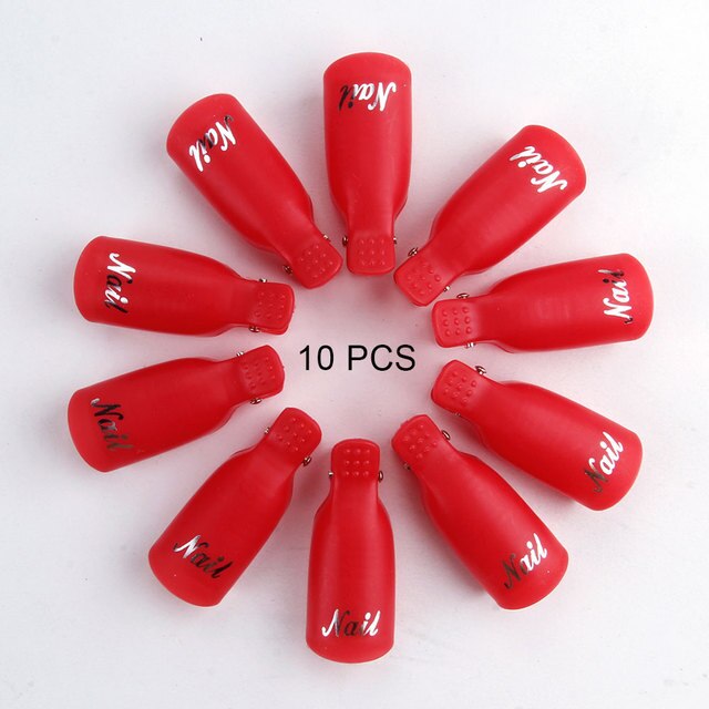 10 PCS Plastic Soak Off Cap Clips For Polish Remover