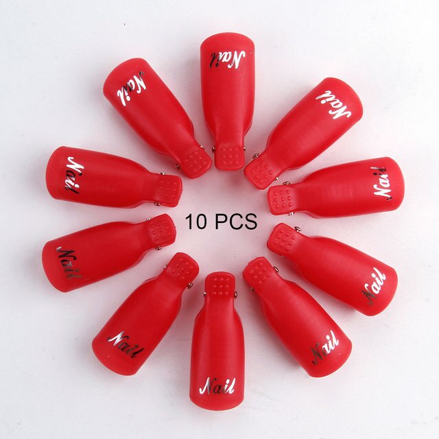 10 PCS Plastic Nail Art Soak Off Cap Clips Permanent Fingers Enamel Remover Cleaner Nail Degreaser Manicure Tools