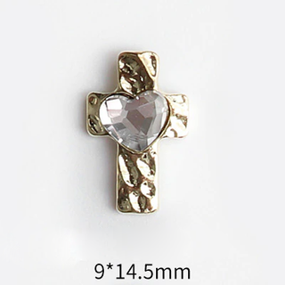 LX2 Heart Cross Gold Charm