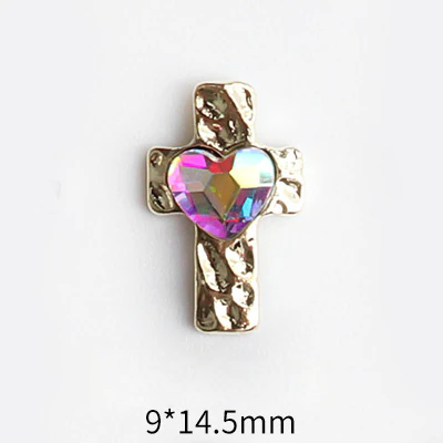 LX2 Heart Cross Gold Charm