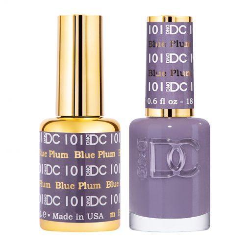 DND DC Gel Nail Polish Duo - 101 Purple, Gray Colors - Blue Plum
