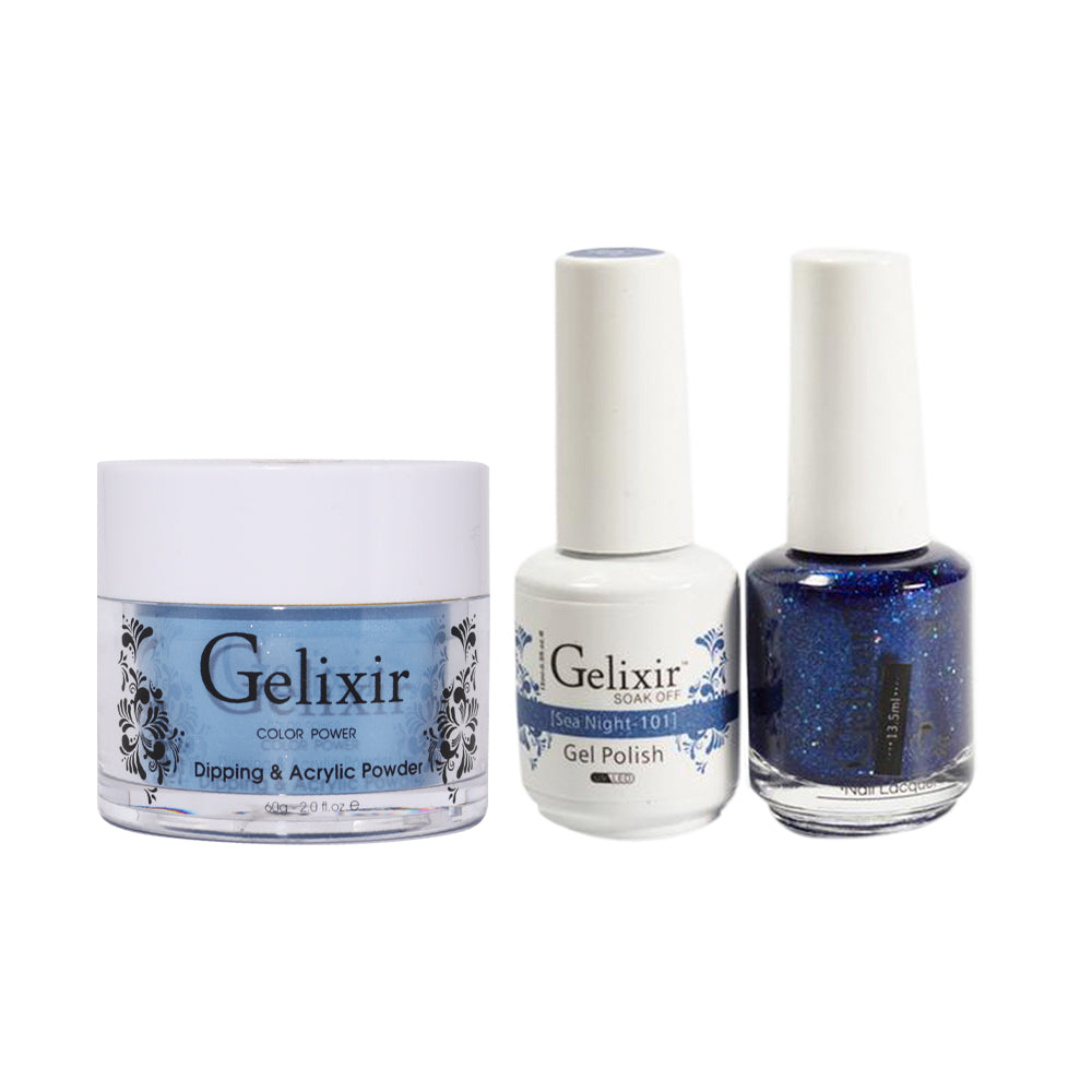Gelixir 3 in 1 - 101 Sea Night - Acrylic & Dip Powder, Gel & Lacquer