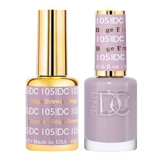 DND DC Gel Nail Polish Duo - 105 Neutral, Brown Colors - Beige Brown