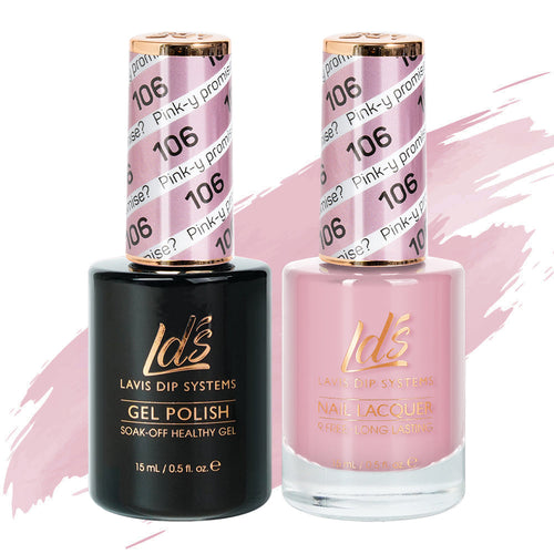 LDS 106 Pink-Y Promise? - LDS Healthy Gel Polish & Matching Nail Lacquer Duo Set - 0.5oz