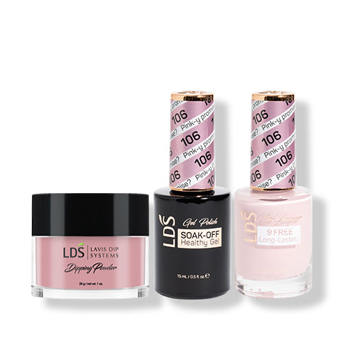 LDS 3 in 1 - 106 Pink-Y Promise? - Dip (1oz), Gel & Lacquer Matching