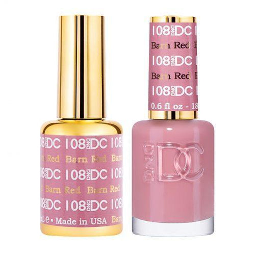 DND DC Gel Nail Polish Duo - 108 Pink Colors - Barn Red