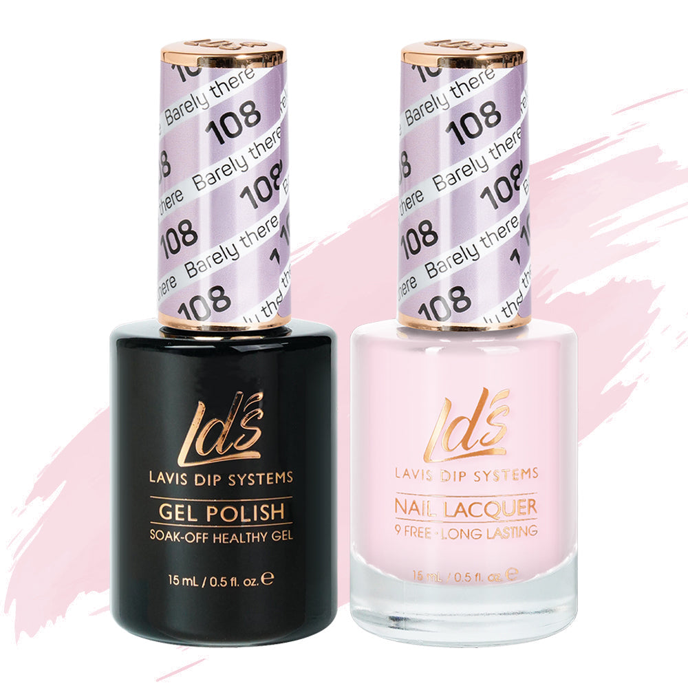  LDS Gel Nail Polish Duo - 108 Beige Colors - Barely There by LDS sold by DTK Nail Supply