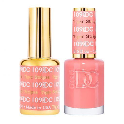 DND DC Gel Nail Polish Duo - 109 Coral Colors - Tiger Stripes